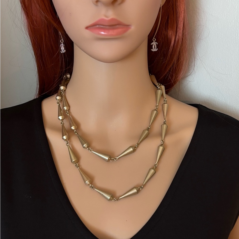 Lia Sophia  RUMOR Cone Shaped Stations Matte Gold Tone Longer Necklace